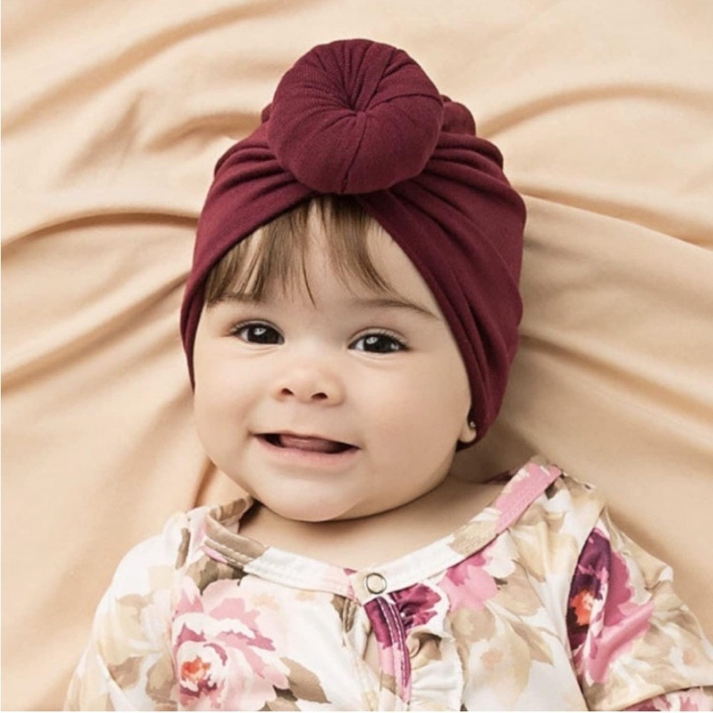 Baby Turban Hat 5 Pack Set - Headwrap Infant Toddler Bun Knot Hospital Hat